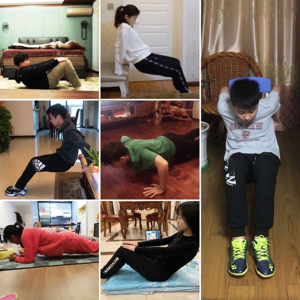 通过健身动作录播,监督学生每日锻炼及打卡,帮助学生在家也可以进行